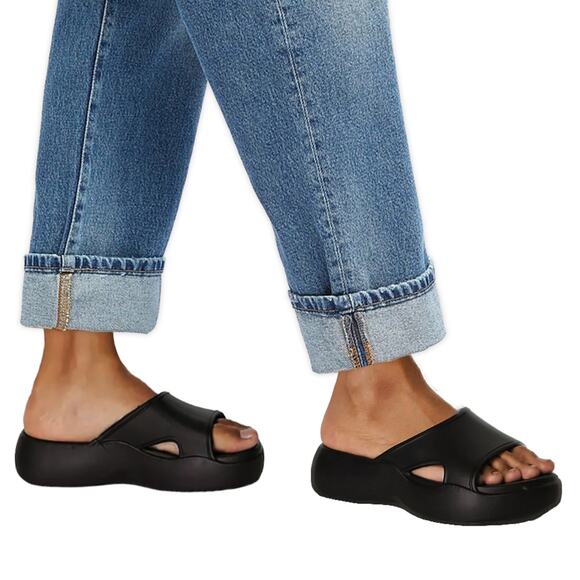 NWT ASOS Women's Flexy Chunky Flatform Sporty Slide Sandals - Picture 1 of 4